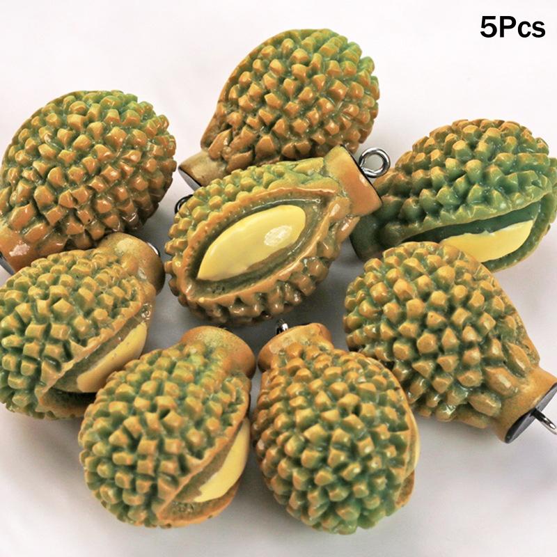 5PCS 3D Lifelike Fruit Miniature Resin Beads Fadeless Color for DIY Bracelet Necklace Jewelry Making Family Craft Activities