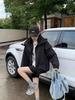 Women's Korean-Style Hooded Windbreaker: Spring/Autumn 2025, Loose Fit, Drawstring, Long Sleeve.
