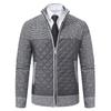 Men's Spring and Fall Thickened Knitted Jacket Long Sleeve Stand-up Collar Zipper Jacket