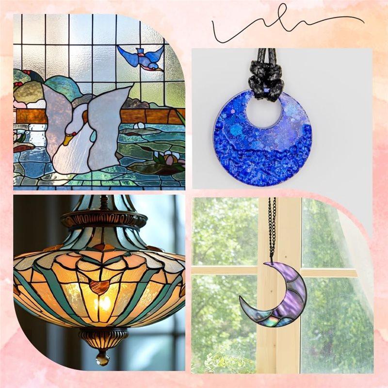 A60zfor Jewelry Making Supplies Crafts 112G Fusible Glass Sheets Microwave Kiln Art Pieces Dichroic Glass Scrap Mixed Colormay