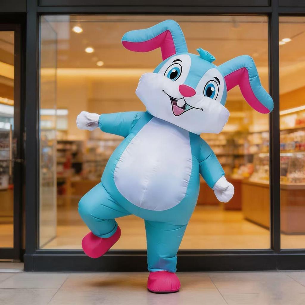 Easter Blue Rabbit Inflatable Cosplay Party Costume for Stage Performance