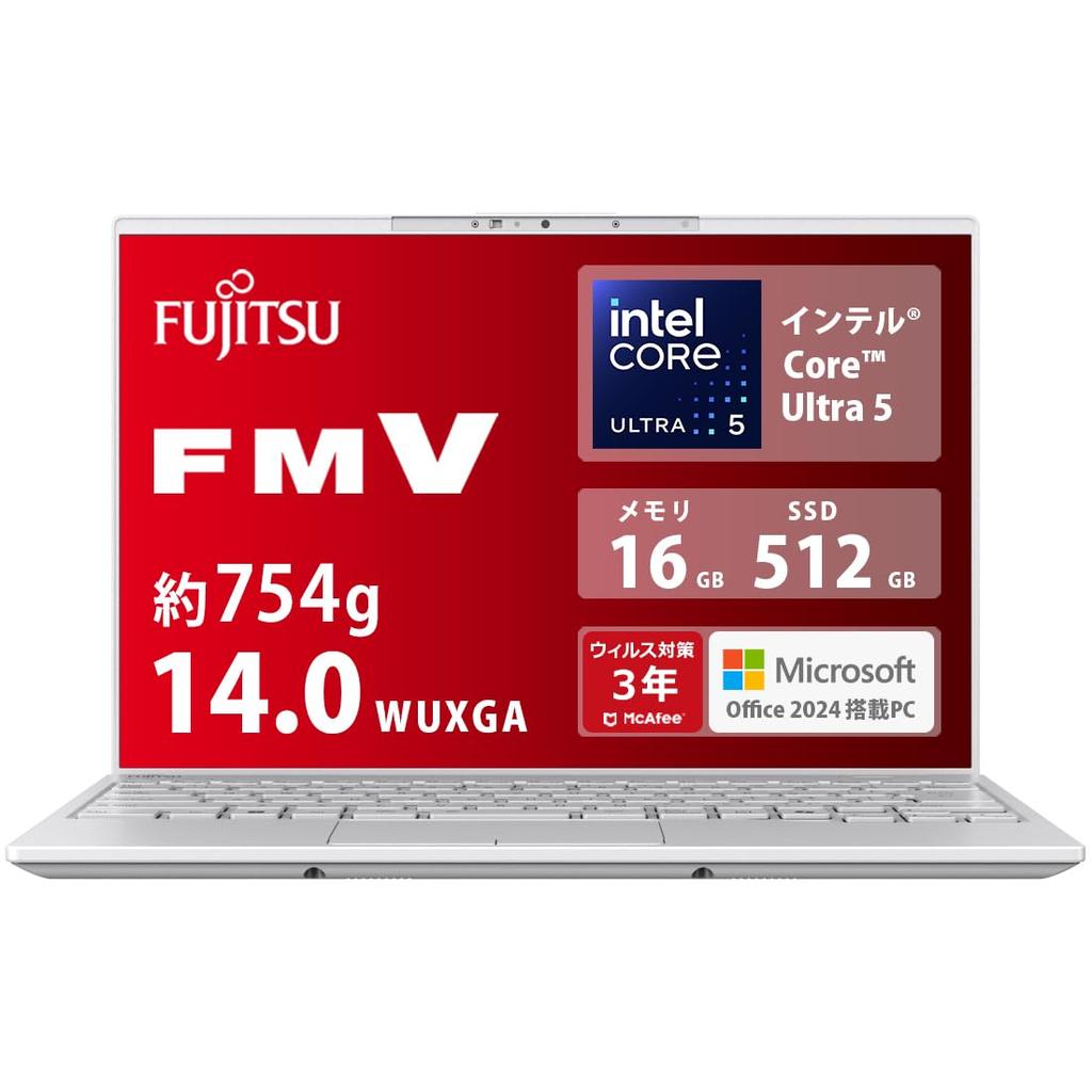 Fujitsu FMV LIFEBOOK Made in Japan Office Windows Core Ultra 16GB 512GB UH WU2/J3 Laptop, (MS 2024, 11, 14.0-inch, 5, RAM, SSD) Series, AZ_WU2J3_Z703