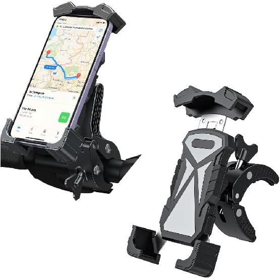 Motorcycle Phone Mount, Anti-Shake Bicycle Handlebar Cell Phone Holder with