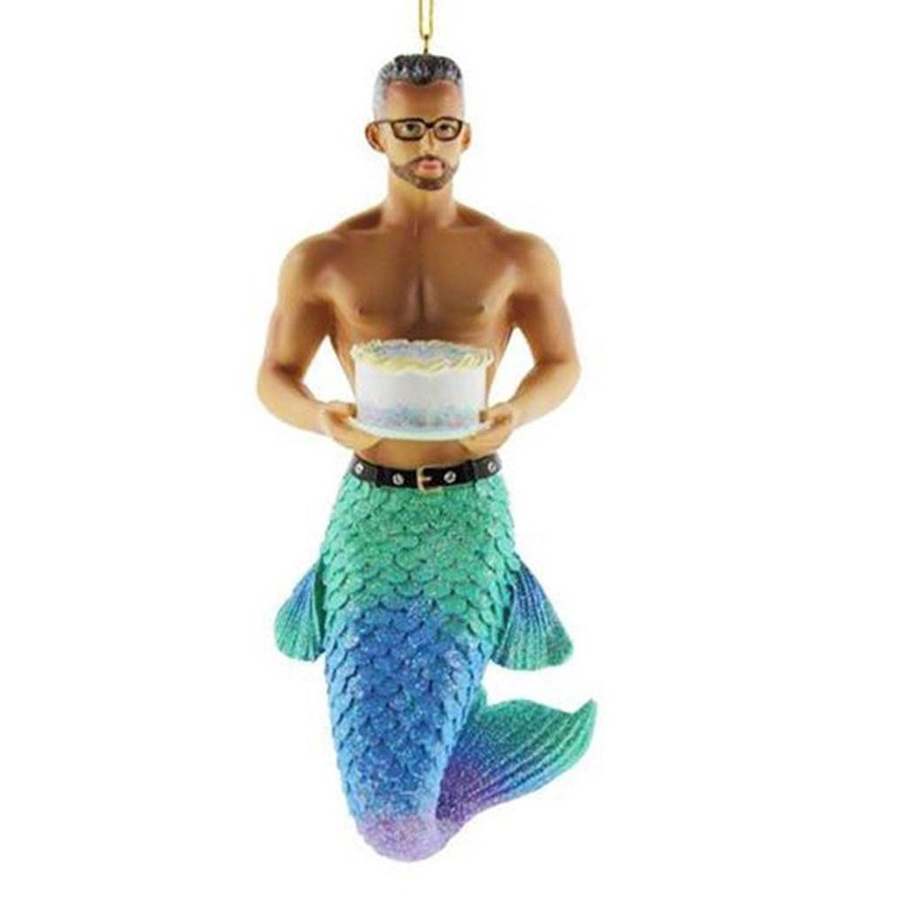 Male Colorful Cartoon Mermaid Pendant Christmas Hanging Decoration For Tree And Car Acrylic Material Cartoon Style Shape Mermaid