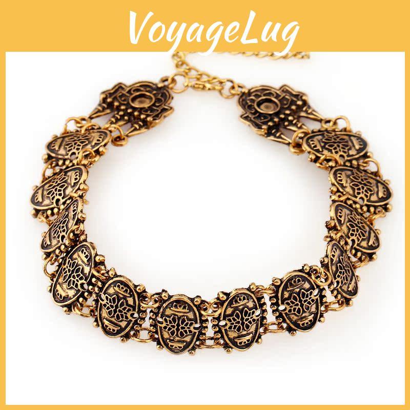 Vintage European Alloy Short Necklace With Geometric Design For Men And Women