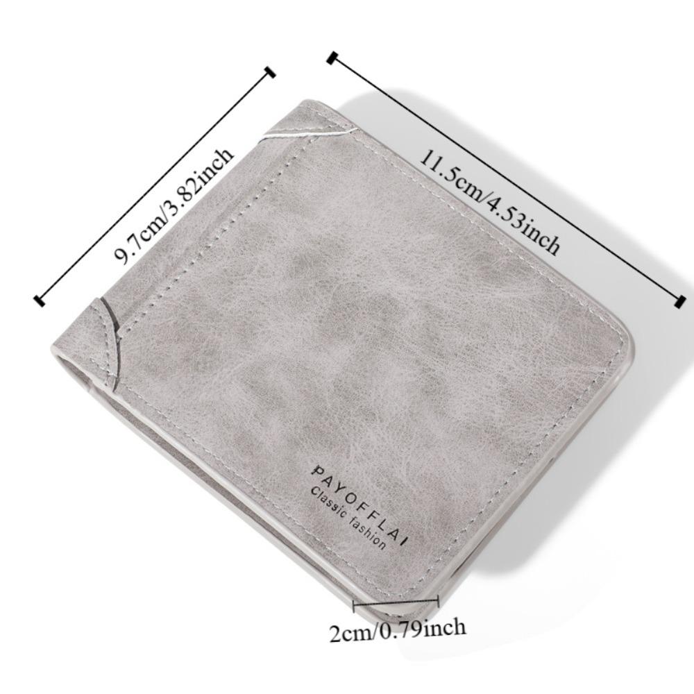 Pu Men's Short Wallet Retro Business Card Holder Fashion Male Coin Purse  Outdoor