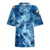Women's Fashion Casual Lapel Short Sleeve Printed Shirt Women's Button Up Tops