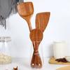 Holzspatel, Holzlöffel, Bratenspatel, Massivholz, hochtemperaturbeständig, Suppenlöffel, keine Farbe, kein Wachs, natürliches Material