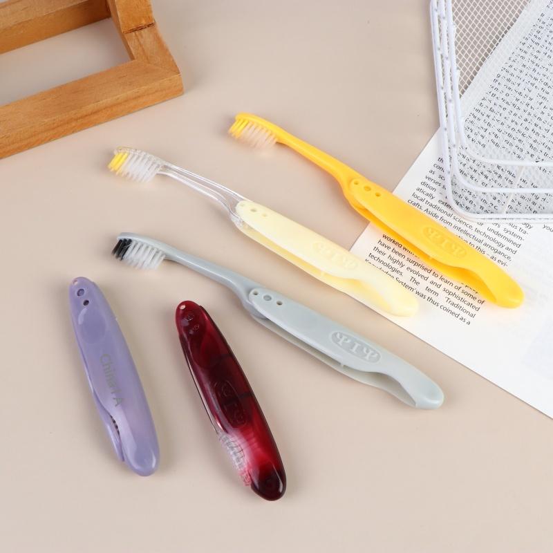 Travel Folding Toothbrush Portable Toothbrush Built In Cover Multi Color Size Collapsible Brush For Trip Daily Use Women Men