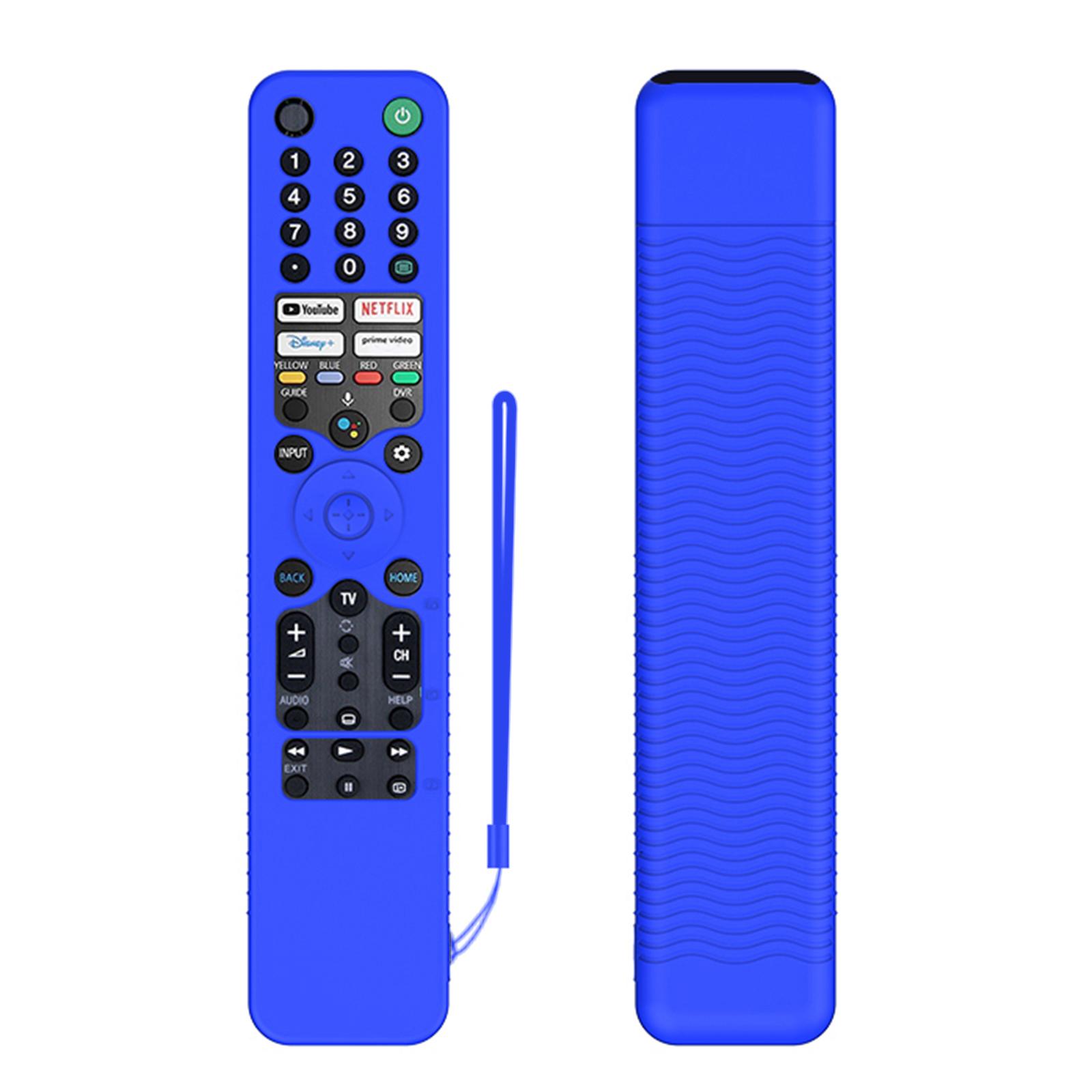 

Силиконовый чехол для пульта дистанционного управления ТВ, водонепроницаемый чехол для пульта, противоударный, со шнурком для Sony RMF-TX520U MG3-TX520U, голосовой пульт синий