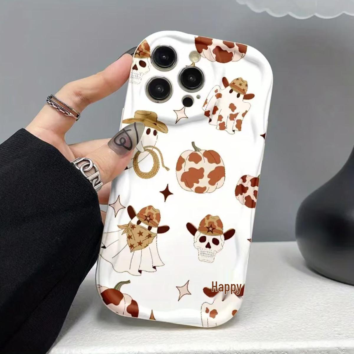 

Pumpkin Cowboy Skull Phone Case for iPhone 17 Pro Max/16/15/14/13 iPhone 11 Pro