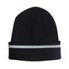 Knitting Hat Reflective Strip Design Warm Unisex Hat Outdoor Windproof Cold Resistance Elastic Hat Headwear
