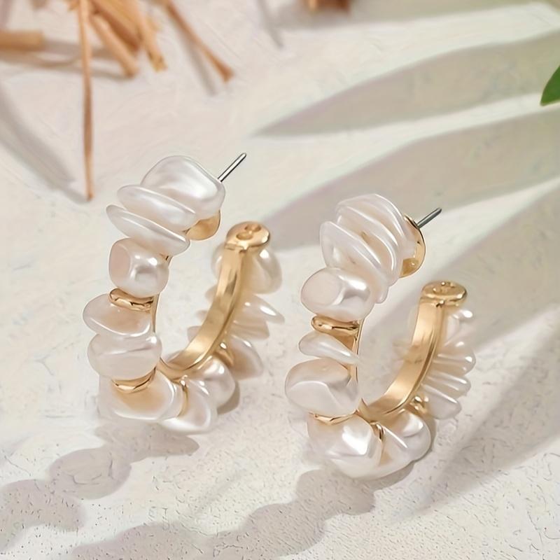 Bohemian Baroque Pearl Earrings for Women, Handcrafted Woven Dangle Jewelry Beach Formal Daily Gift