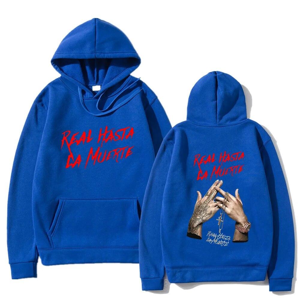 Anuel AA Printed Unisex Hoodies Sweatshirt Fashion Real Hasta La Muerte Casual Tracksuit Unisex Women Clothing Anime Pullover Hoodie