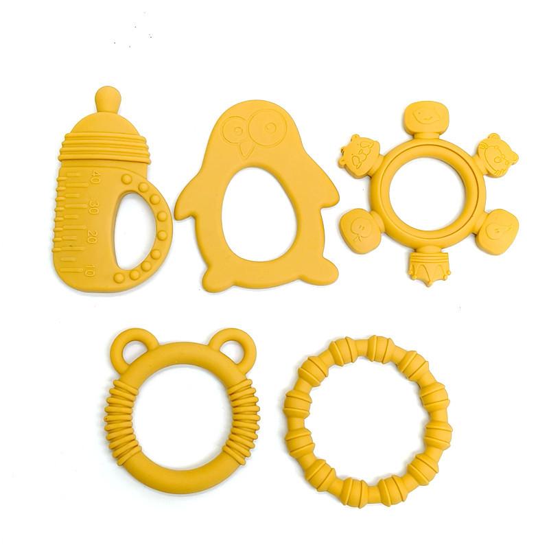 Non-Toxic Teether Toys Baby Food Grade Silicone Teething Stick Children Mouth Muscle Trainer