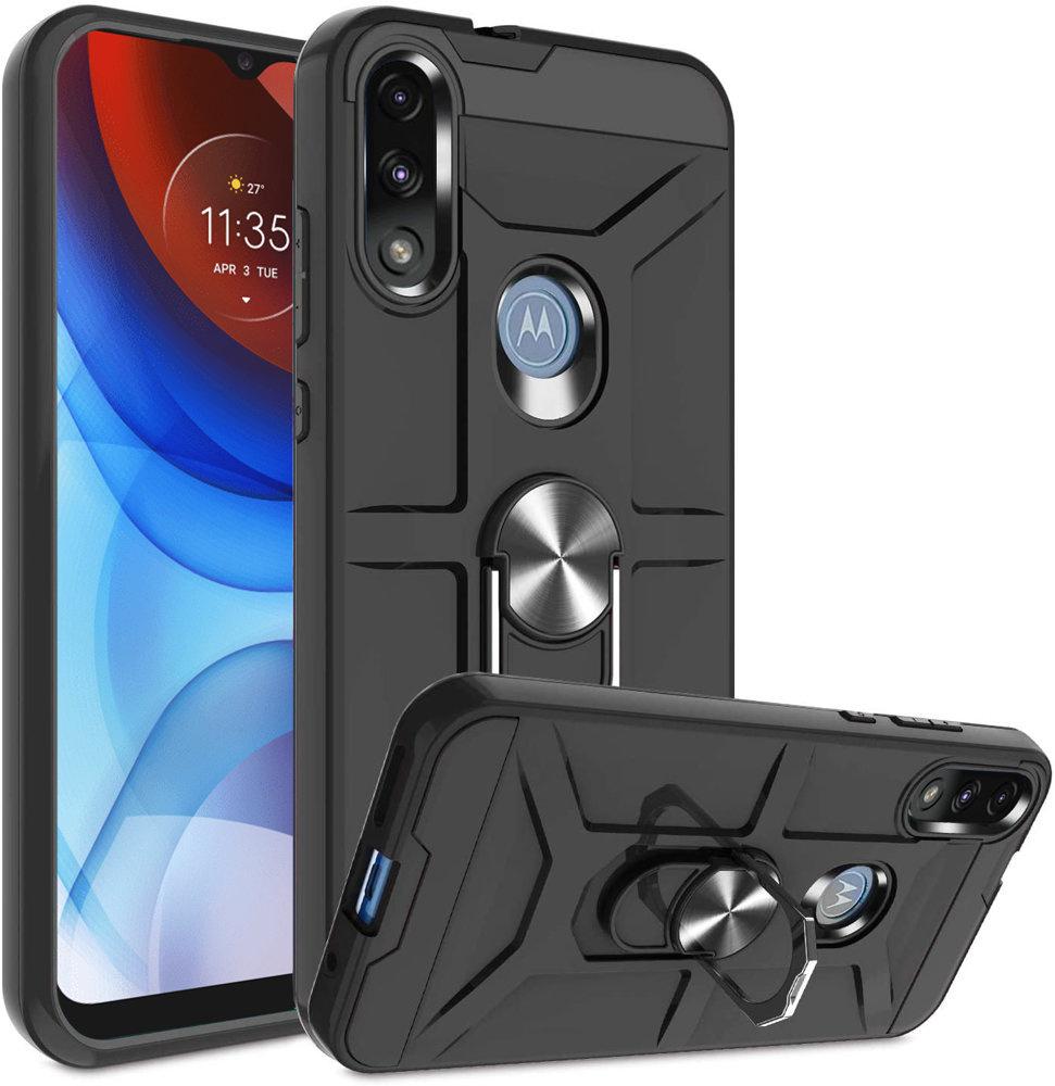 Case for Motorola Moto E7 Power / E7i Power, Armored with Ring, Black