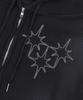 Easy No Easy Washed Star Waffle Zip-Up Hoodie - Black