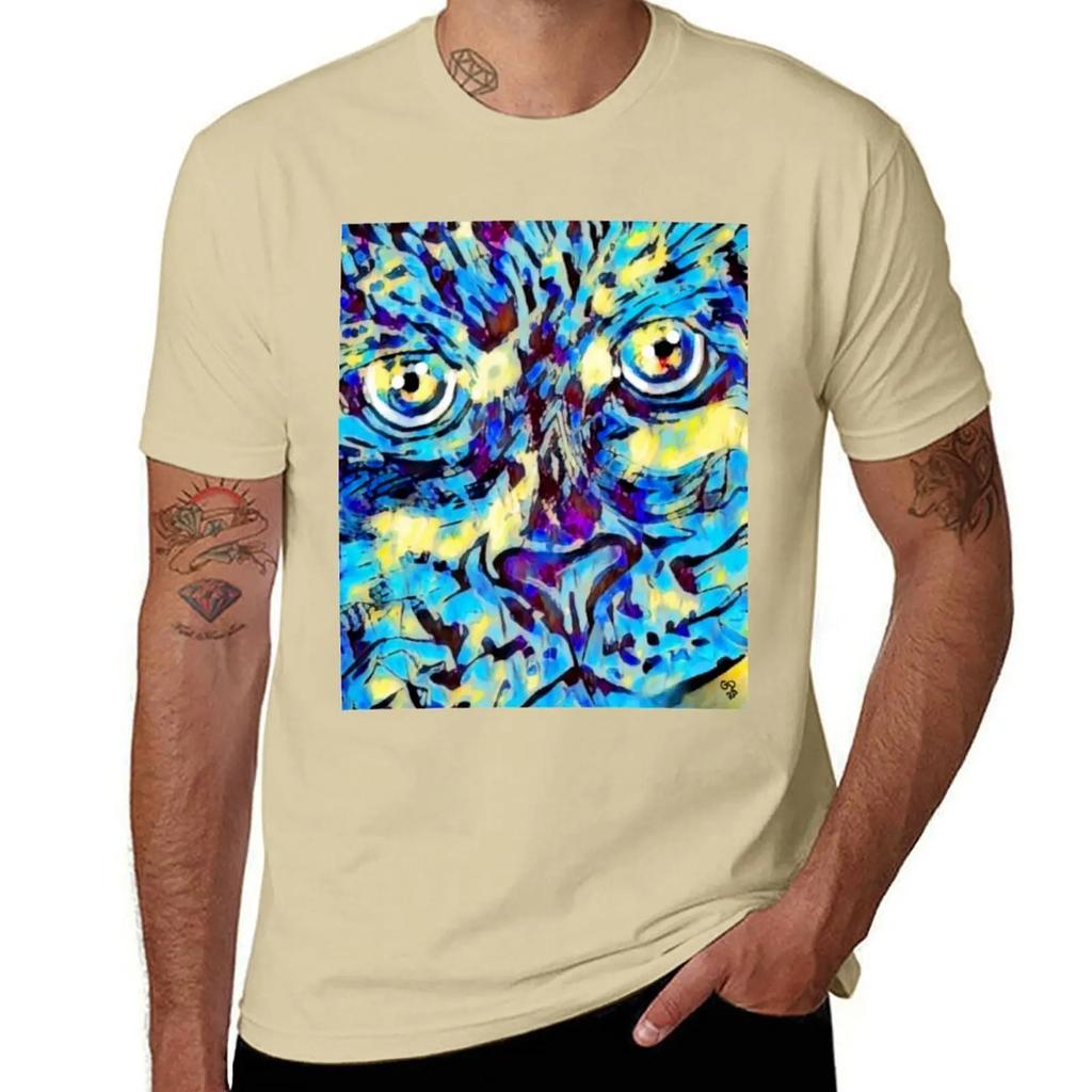 Enigmatic Gaze - Abstract Feline Art T-Shirt cute clothes anime boys whites heavyweight t shirts for men