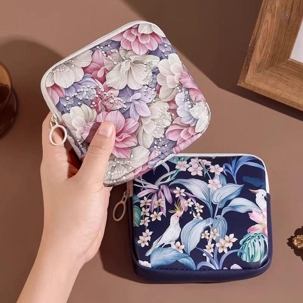 Large Capacity Sanitary Pads Bag Multipurpose Coin Purse Portable Cosmetic Bag  for Women Girls