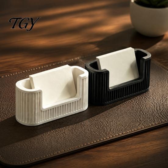 Sloping Opening Card Display Modern Minimalist Business Holder, Vertical Stripes Simple Style Organizer, Stand 3D Printing Storage Case for