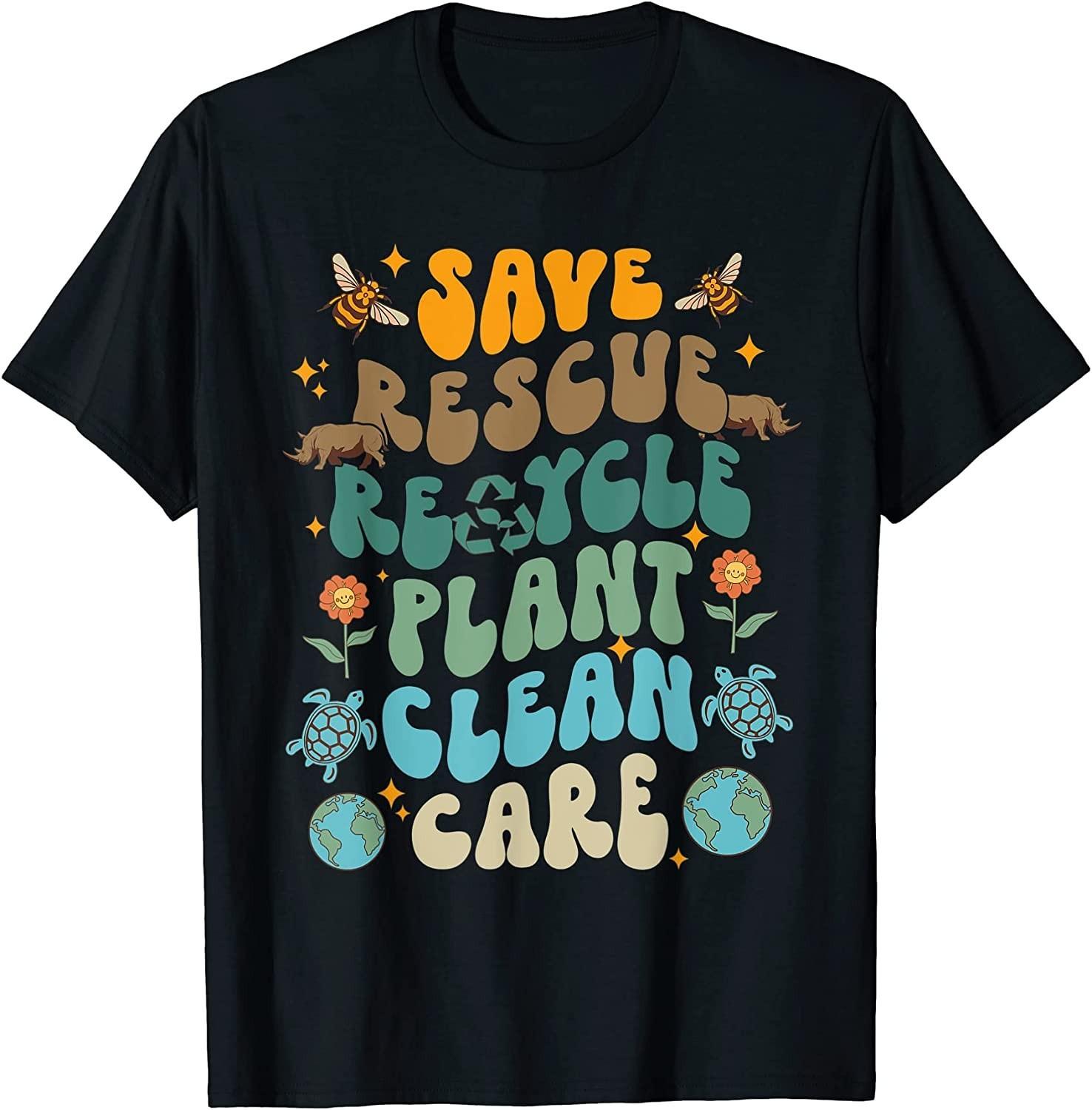 NEW LIMITED! Save The Planet Earth Day Environment Turtle Tee - MADE IN USA S