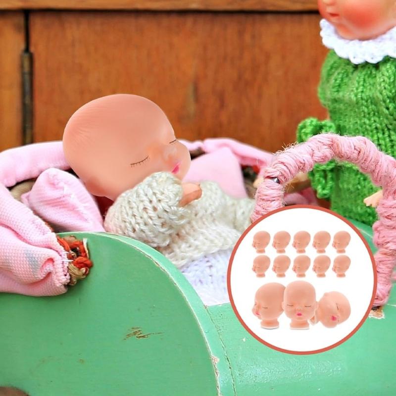 20Pieces Plastic Doll Head For Creative Craft Enthusiasts Simple Painting Process And Sturdy Fiugre Doll Accessories