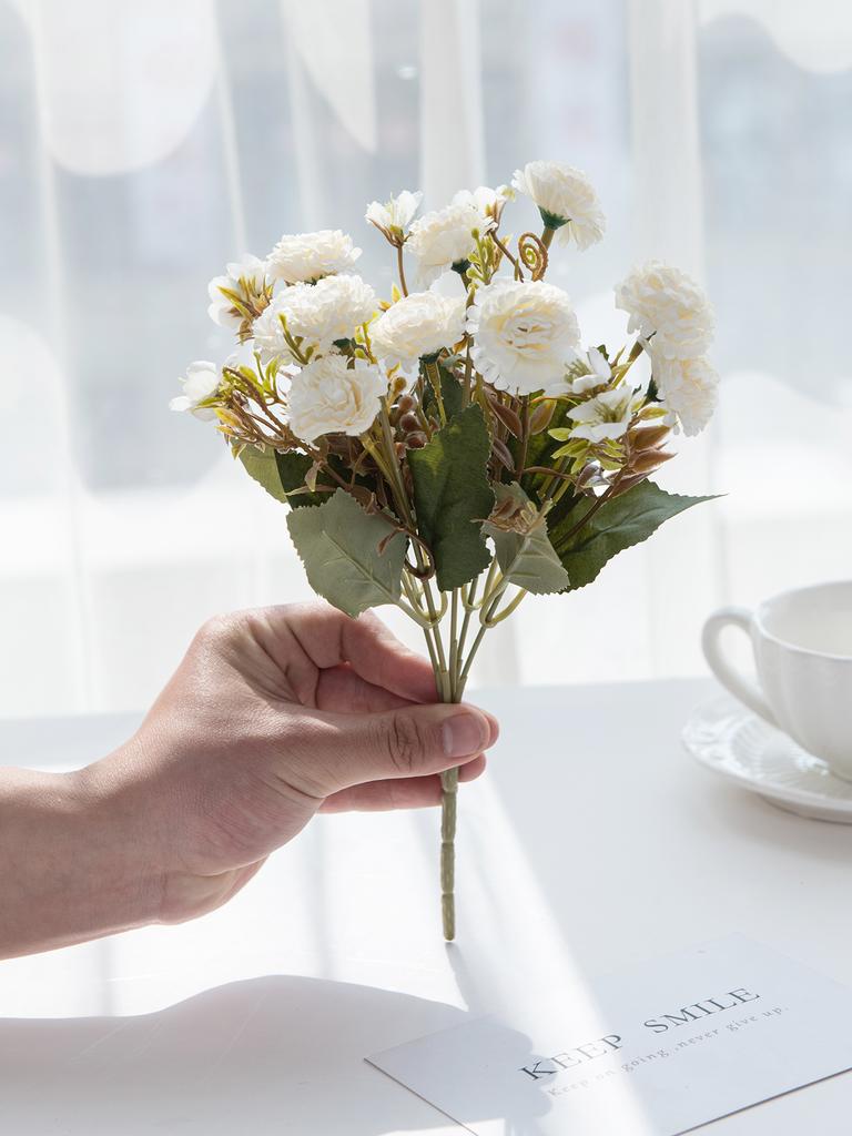 1PC Artificial Flowers European Small Clove Carnations Home Photography Christmas Decoration Handmade Wedding Diy Materials