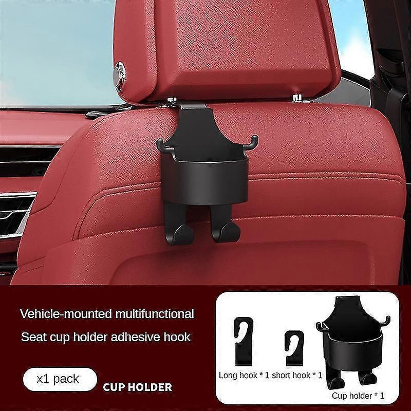 Car Seat Headrest Hook Hanger Storage Organizer Universal With Cup Holder For Handbag Fit Universal Vehicle Car Accessories - Ri