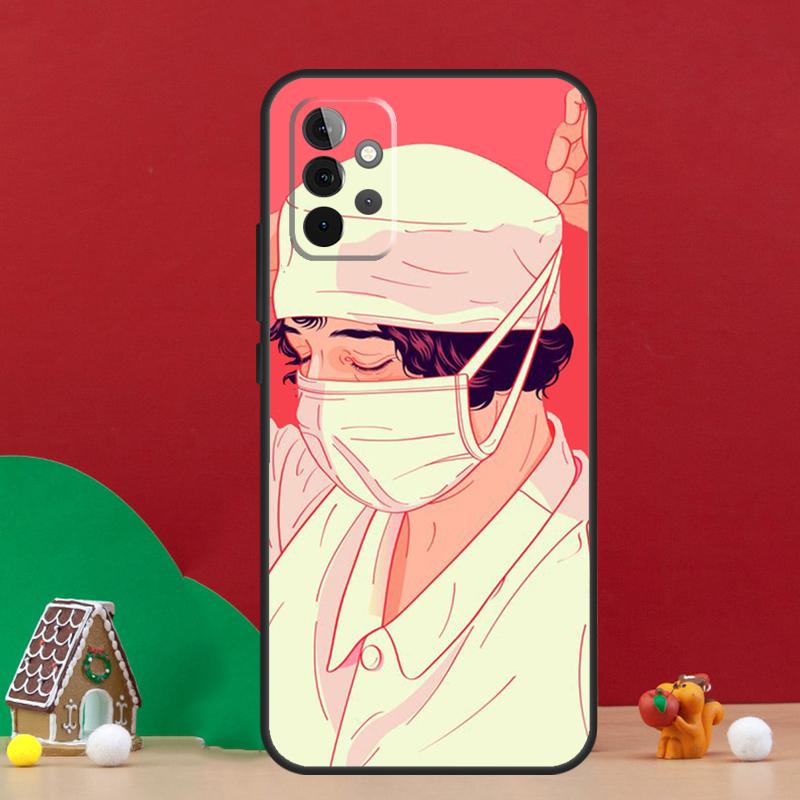 Cartoon Medicine Doctor Nurse Case For Samsung Galaxy A36 A56 A06 A13 A53 A32 A12 A22 A52 A35 A17 A16 A55 A15 A54 A34 A14