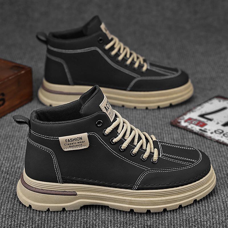 Men Shoes American Vintage Men's Tooling Boots Luxury Warm Wear-resistant Platform Casual Sneakers Non-slip Walking Ankle Boots