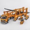 1:40 Double-decker Transport Vehicle Boys Diecast City Carrier Car Light Sound Truck Construction Collection Toys For Children
