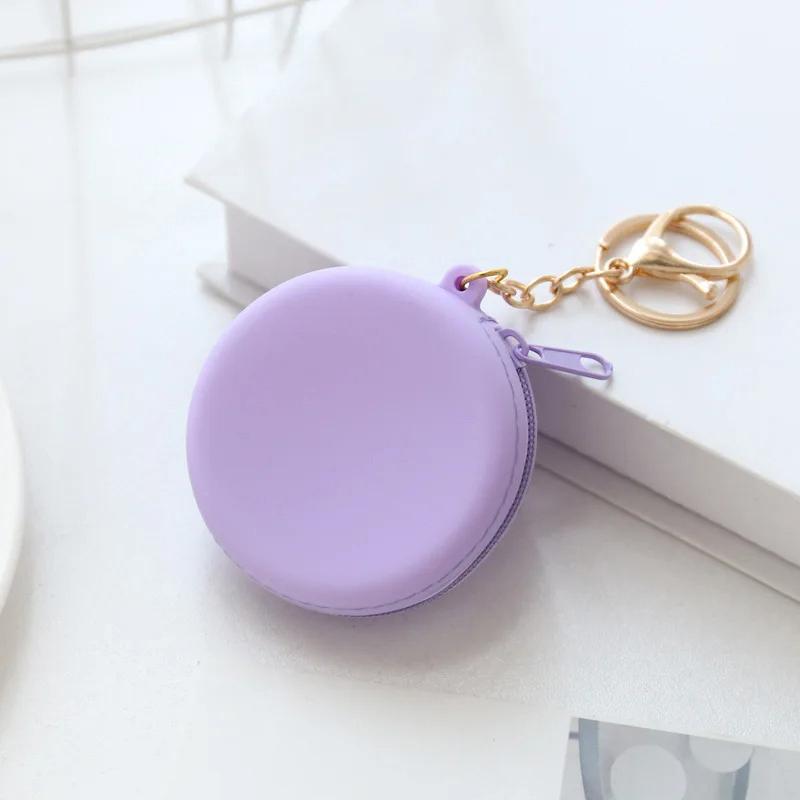 Candy Color silikonové mini kulaté pouzdro na mince Peněženky na mince Dámské Dívčí Peněženka na mince Peněženka na zip pro děti Ženy Dámské