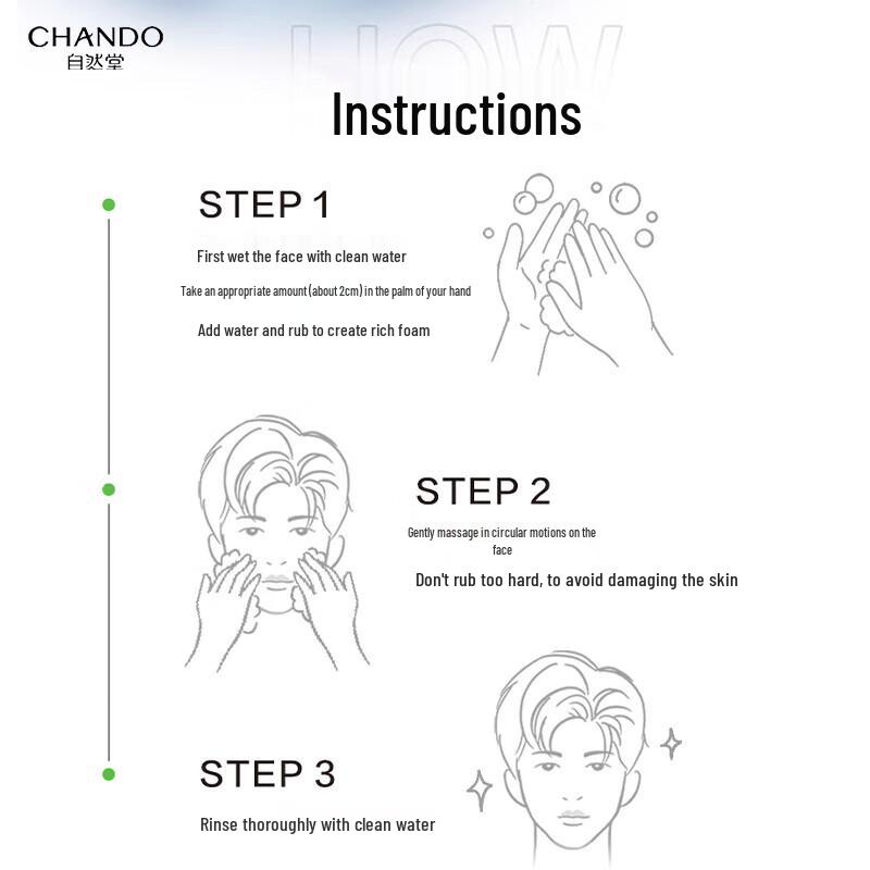 CHANDO Men's Himalayan Green Mud Oil Control Cleanser (2 X 120g)