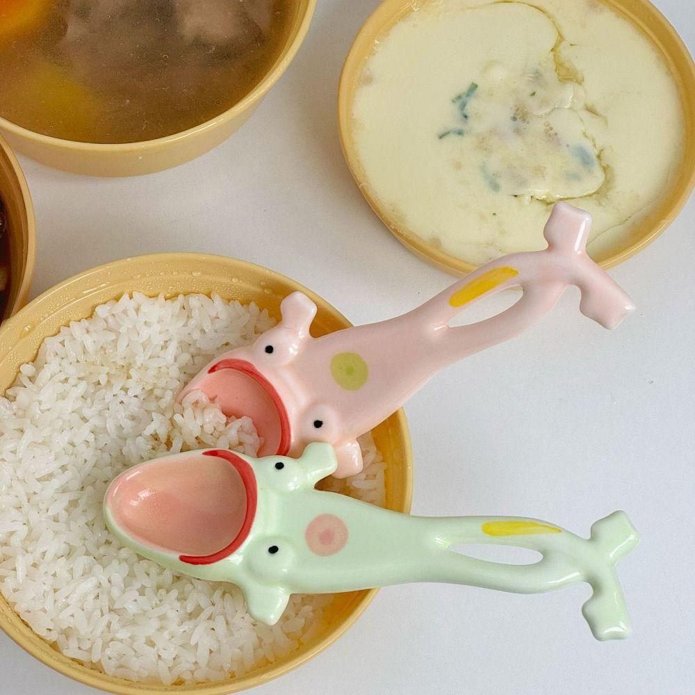 Ceramic Dessert Spoon Cute Stirring Spoon Tea Spoon Ugly Frog Spoon  Kitchenware
