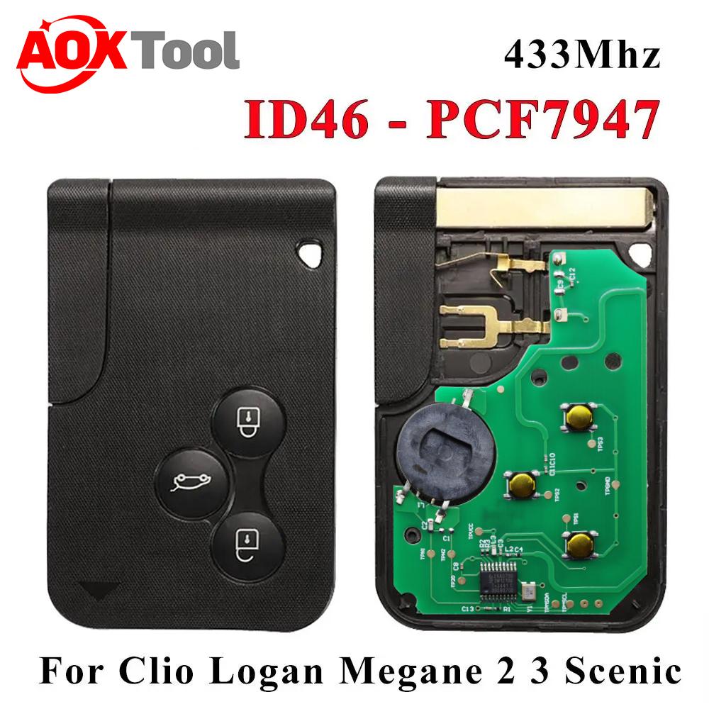 BFB1 for Renault card Renault Megane II Card Scenic II Grand Scenic 433mhz PCF7947 ID46 Renault Remote Megane card Scenic Card