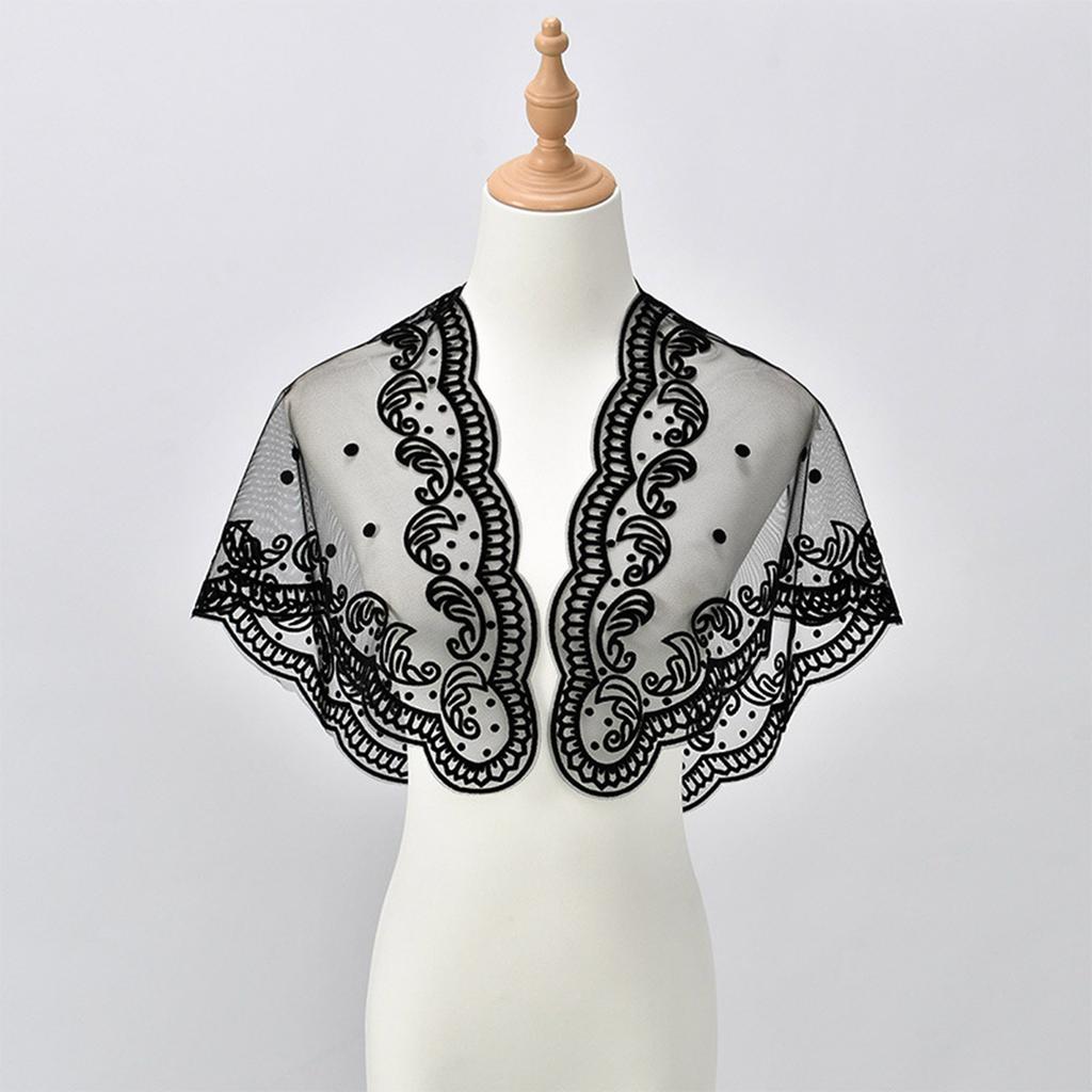 Elegant Embroidered Virgin Mary Scarf Soft & Breathable Shawl Hijab Headscarf for Religious Ceremonies and Daily Wear