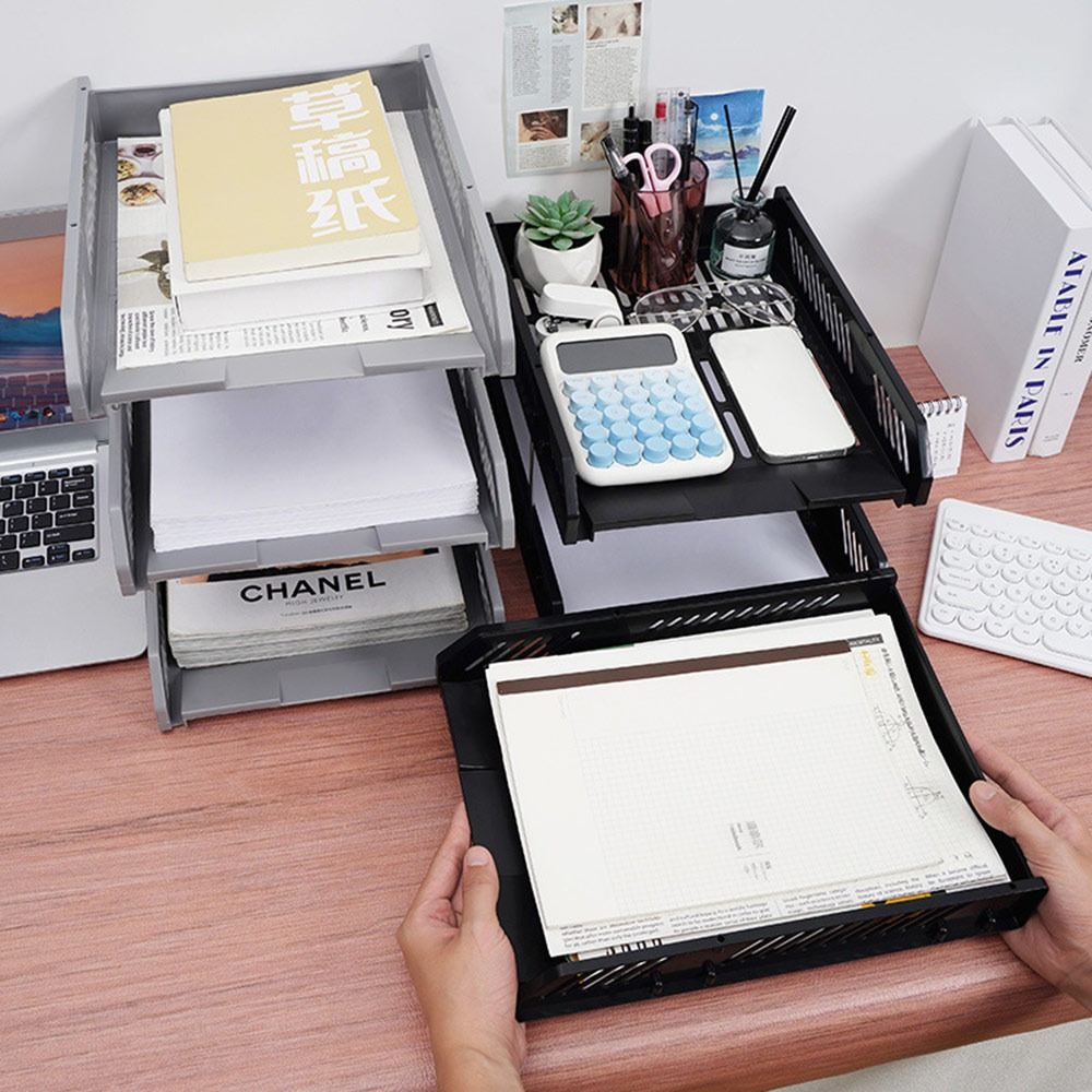Stackable File Rack Vertical A4 File Tray New Letter Tray  for Home Office School
