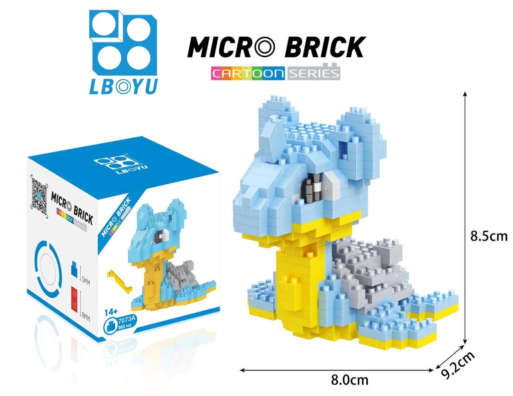 Pokemon Micro Building Blocks Marowak Jigglypuff Gengar Mudkip Piplup Raichu Gyarados Pikachu Mini Brick Figures Toy  For Kids