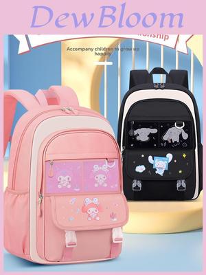 Sesame Baby Kids School Backpack For Elementary Girls With Lightweight Nylon Material And Padded Shoulder Straps