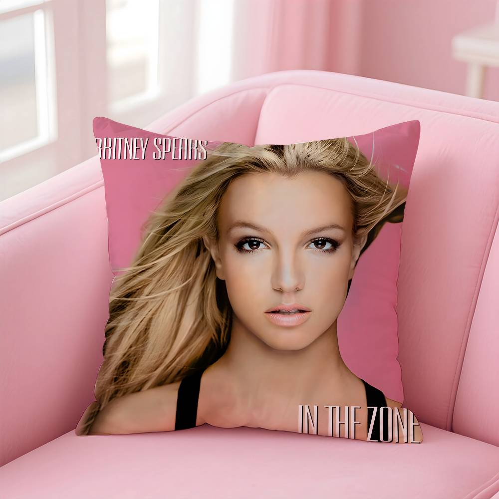 

Singer B-Britney SpearsS Pillow Case Pattern Printed Pillowcase For Living Room Sofa Cushion Cover & Bedroom Decor 12x12Inch