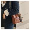 Women's Vintage Korean Wide Strap Bucket Messenger Bag CLE