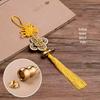 Chinese Knot Brass Five Emperors Coins Pendant with Peach Wood Gourd Ornament for Home or Car