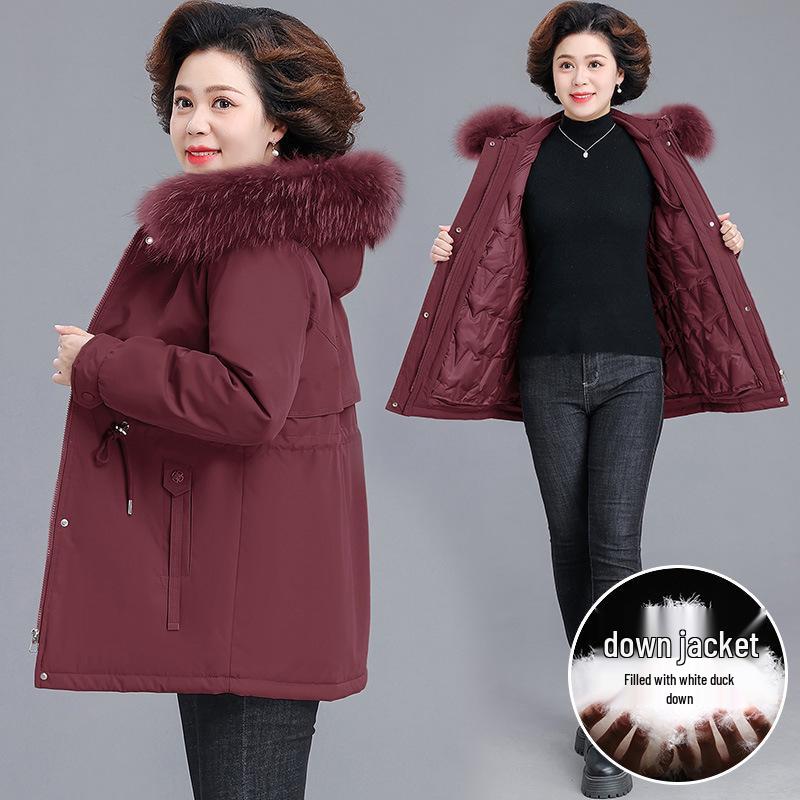 Winter Slimming Parka - Mid-Length Down Jacket for Middle-Aged & Elderly Women (2025 Style)
