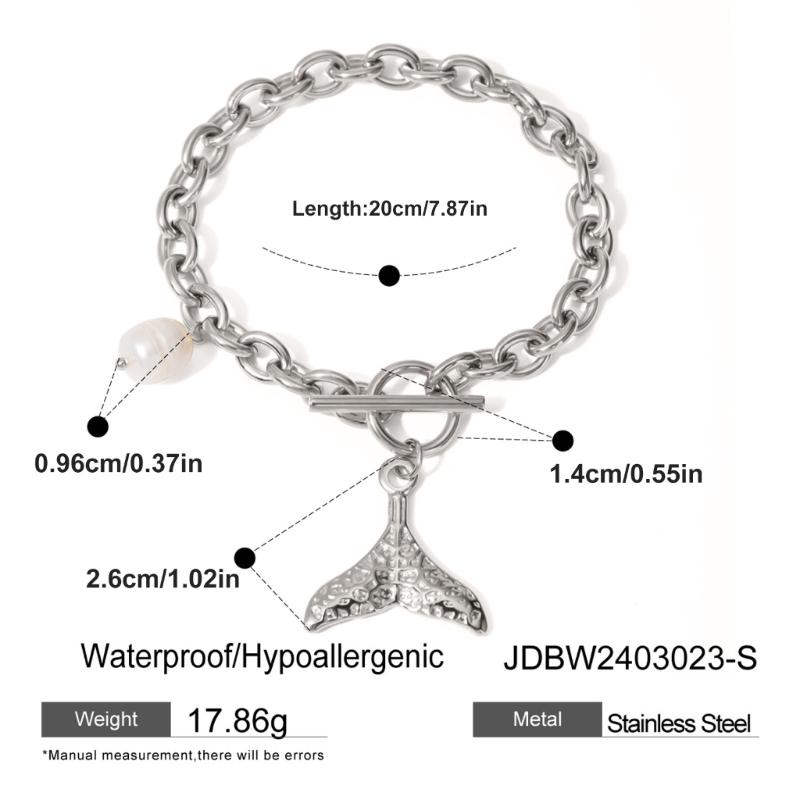 Delicate Ocean Beads Bracelet Comfortable Wrist Jewelry Stainless Steel Texture for Individualistic Jewelry Seekers