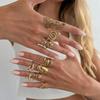 Xiyin Hot-selling Typhoon Ring, Plated with 18K Real Gold Stainless Steel Geometric Line Return-shaped Hollow Ring