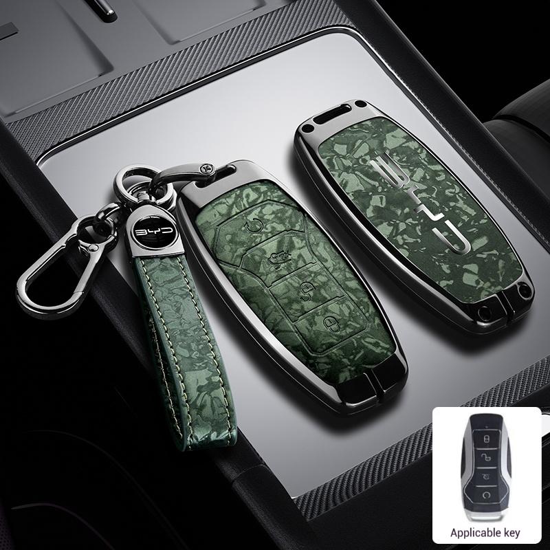 Interior Mouldings Zinc Alloy Car Remote Key Case Cover Shell Fob For BYD Song Plus Atto 3 Han EV Tang DM Qin Seal Dolphin Keych