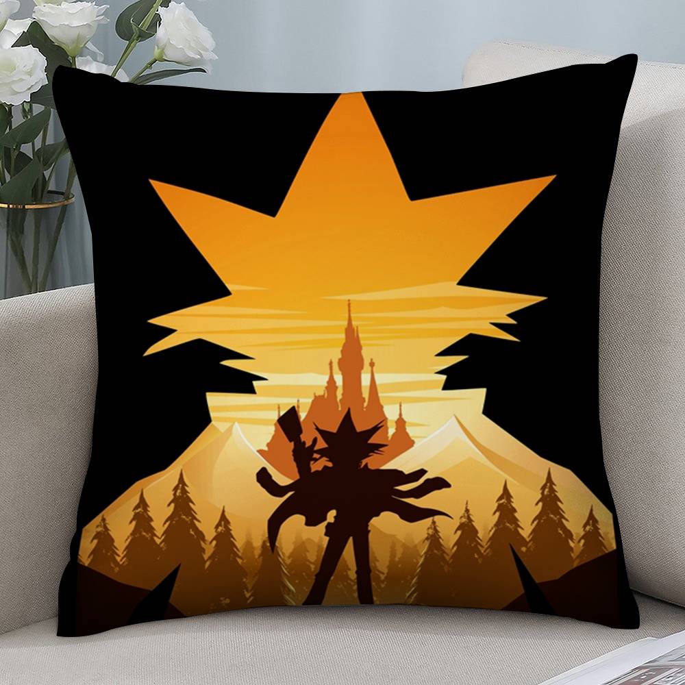 Game Yu-Gi-Oh Anime Pillow Case Short Plush Double-sided Print Square Throw Pillow Covers Sofa Home Cushion Decor
