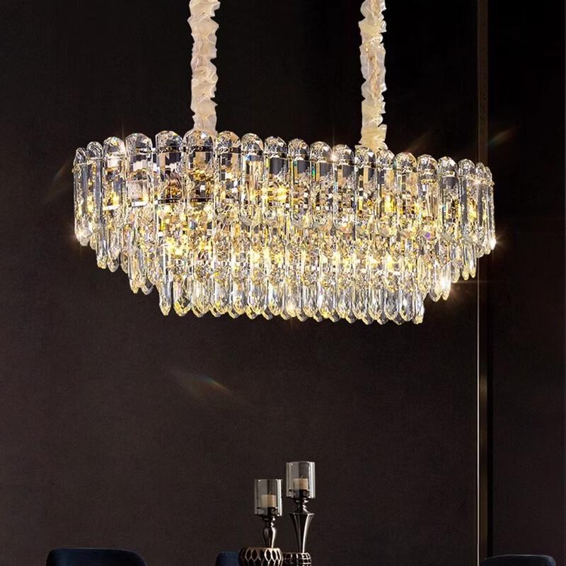 K9 Crystal Iron Art Round Pendant Light