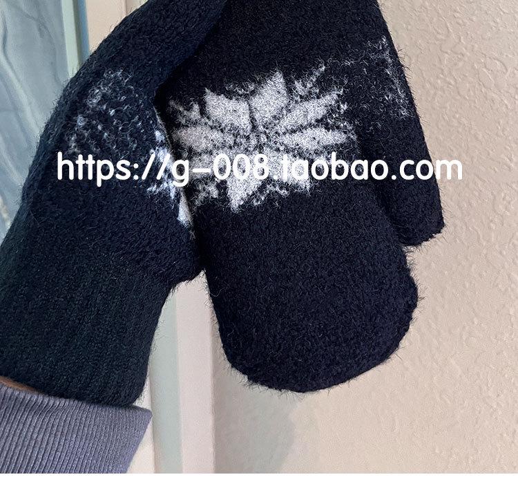 Women's Snowflake Insulated Velvet Gloves: Windproof & Warm for Winter Cycling Outdoors
