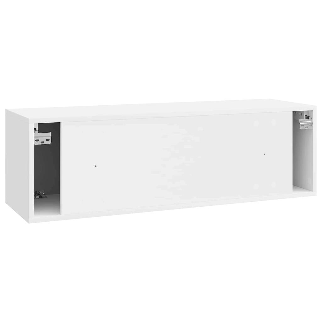 Wall Mounted TV Cabinet Glossy White 98 x 31 x 30 cm
